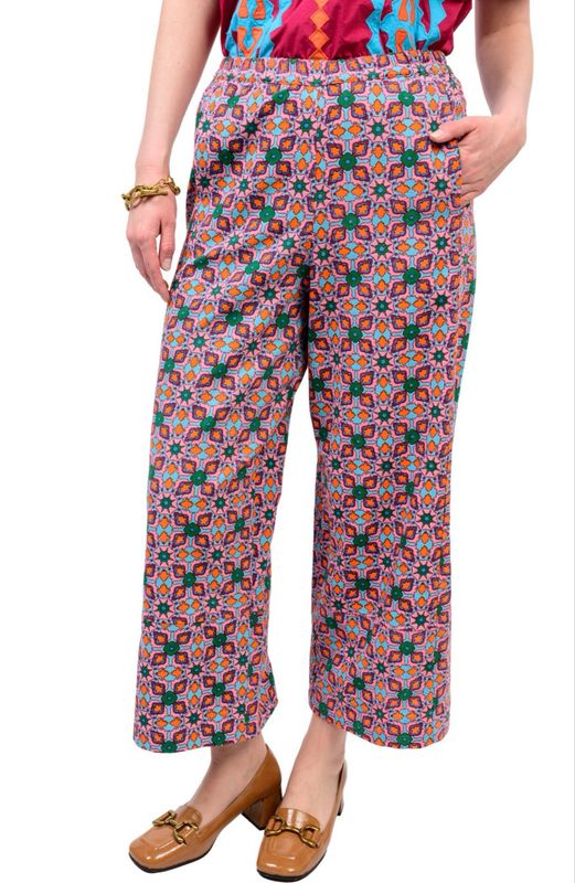 Ivy Jane 221142 Tile Print Barrel Pant