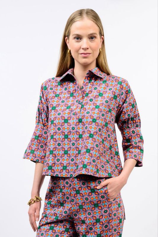 Ivy Jane 621635 Tile Print Popover Top