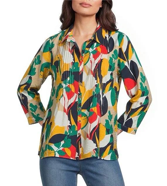 Multiples M36107BM Multi-Tuck Button Frt. Shirt
