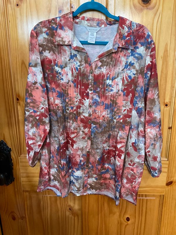Multiples M36107BM Multi-Tuck Button Frt. Shirt
