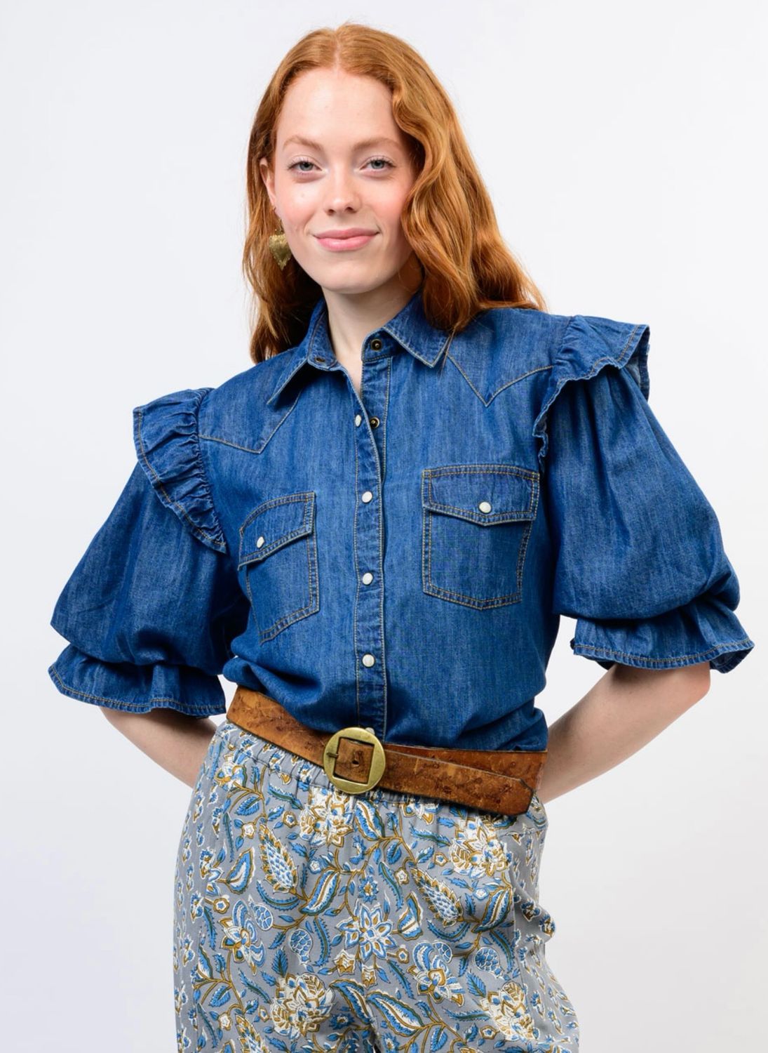 Sister Mary Annie Top-Indigo