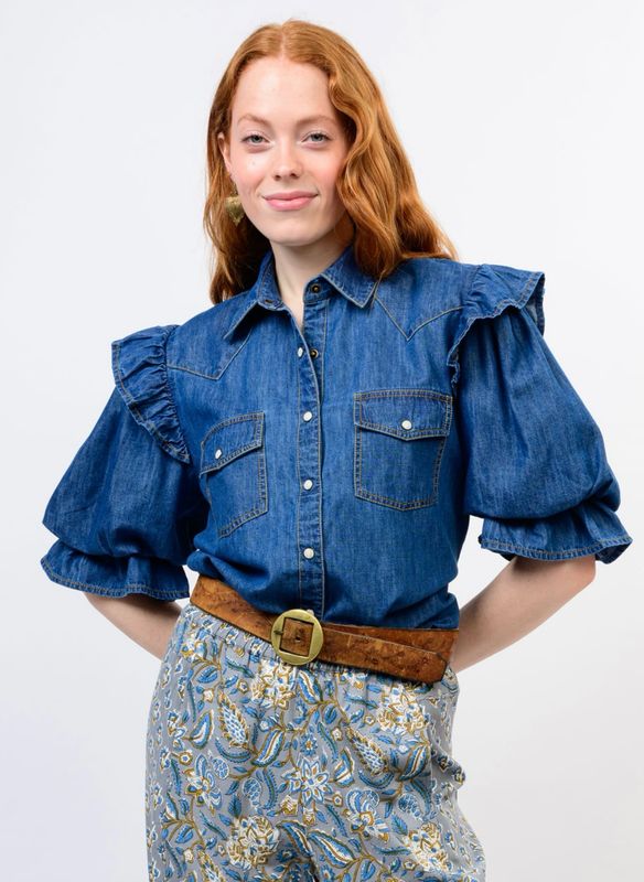 Sister Mary Annie Top-Indigo