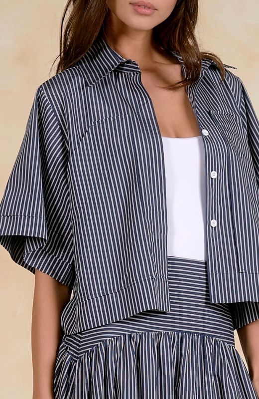 Elan CS11699 SS Button Down-Blue Stripe