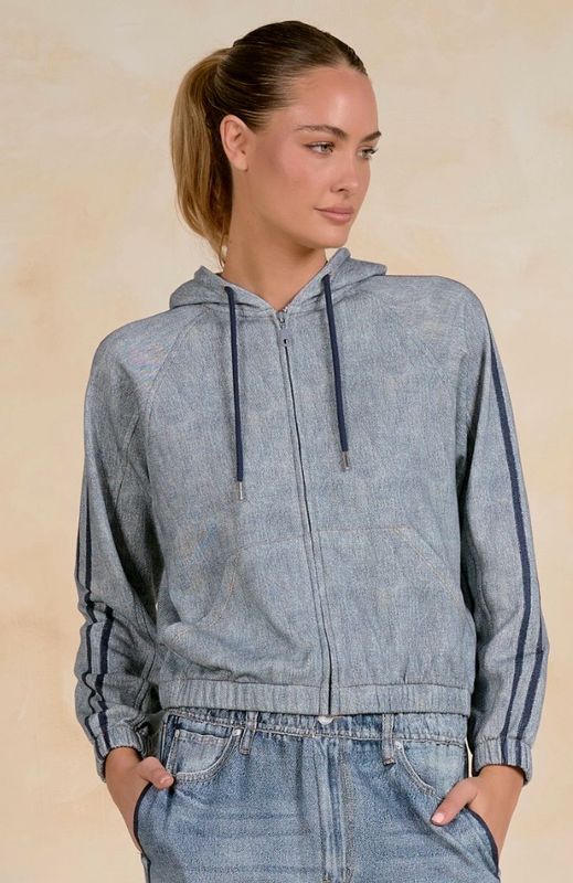 Elan JF8320 Bomber Hoodie-Denim