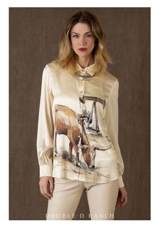 Double D T4242 Seen in Texas Blouse-Bone
