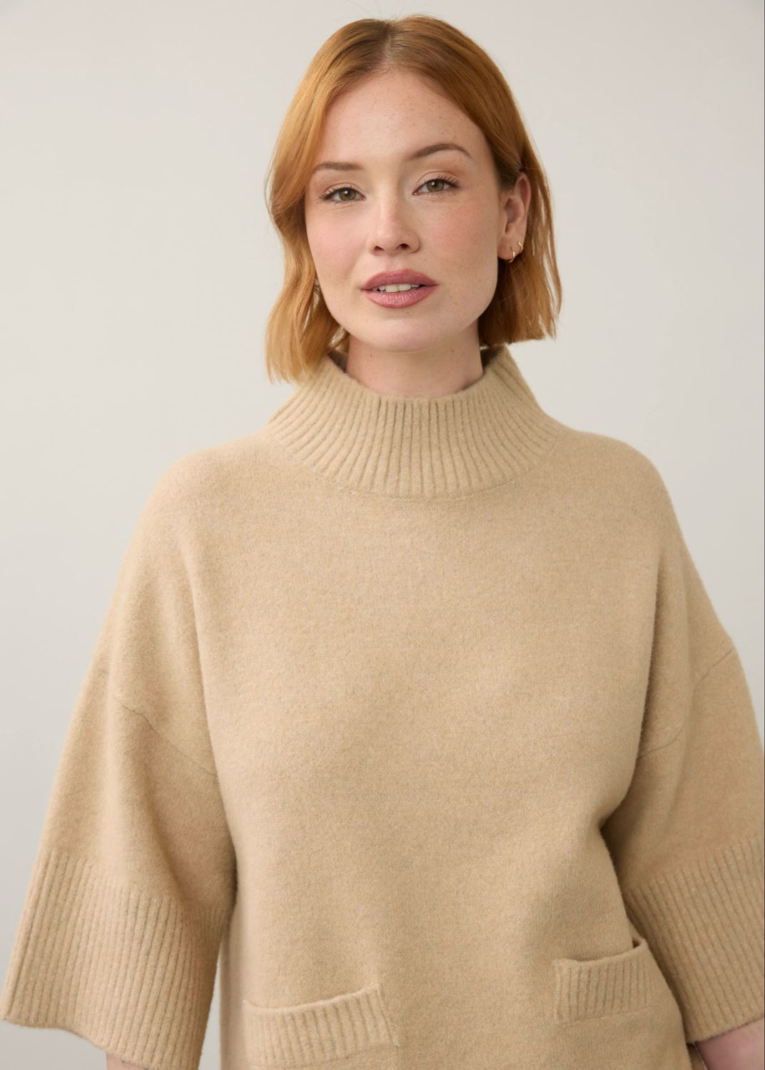 FDJ 1189223 MockNeck Sweater-LT Maple