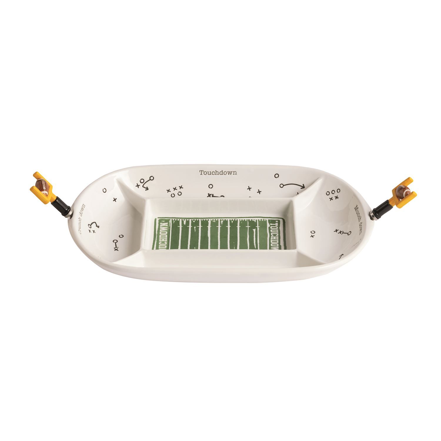 MudPie 40700972 Divided Football Field Platter Set