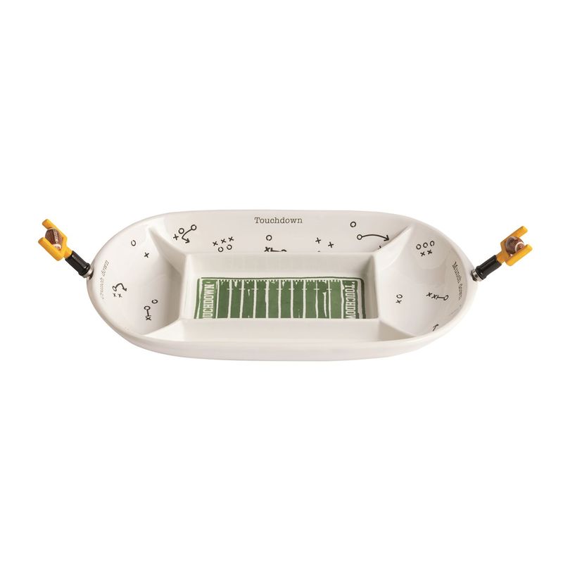 MudPie 40700972 Divided Football Field Platter Set