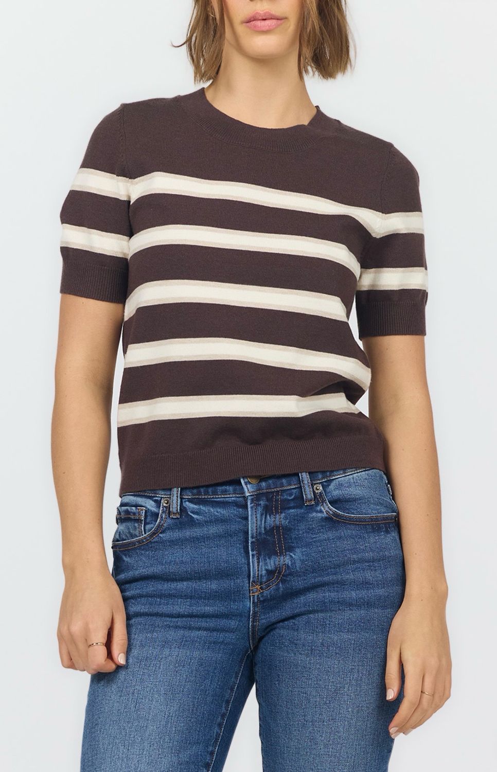 Dear John DSW3257SHC Amaris SS Sweater-Brown