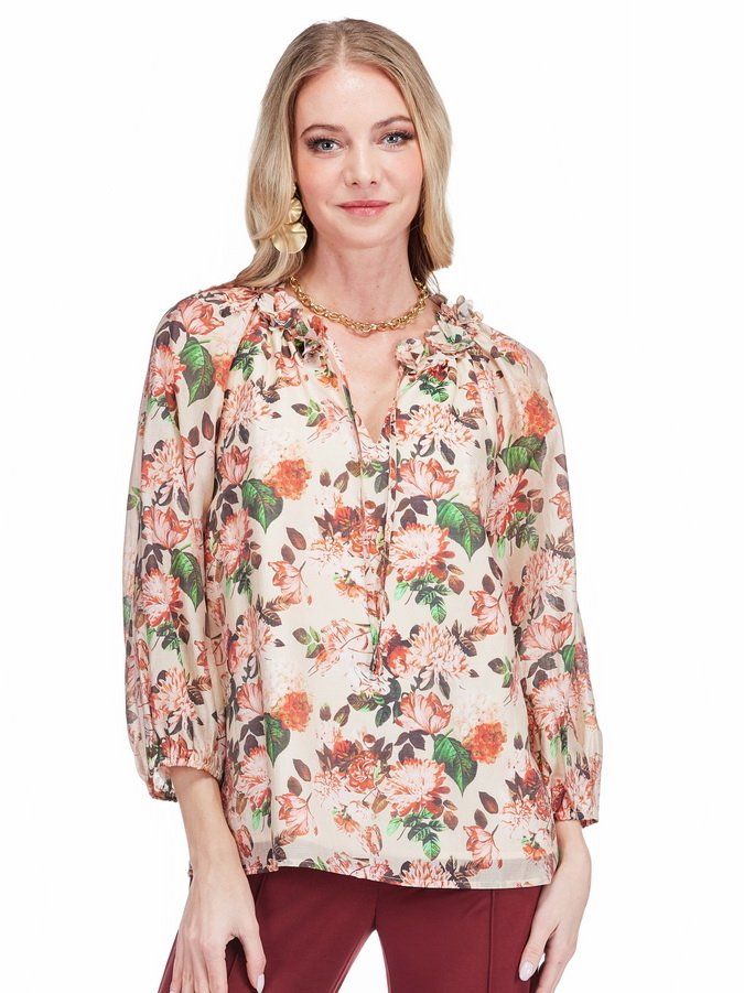 Joy Joy 79G4920-2 Split Buttons Top-AutumnFlora
