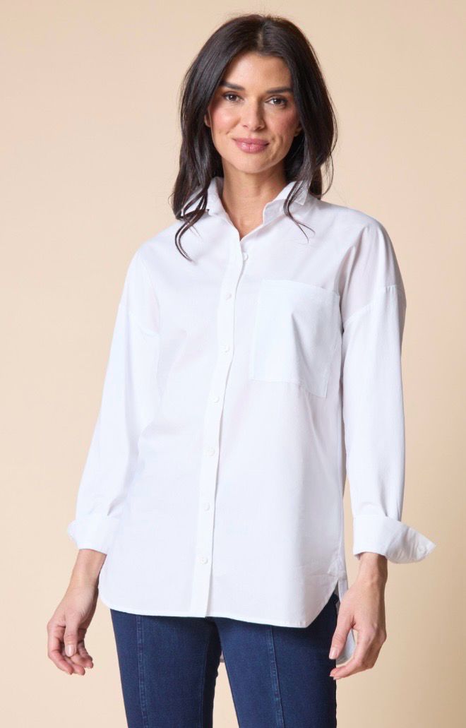 Habitat 15603 Knit Mix Boyfriend Shirt-White