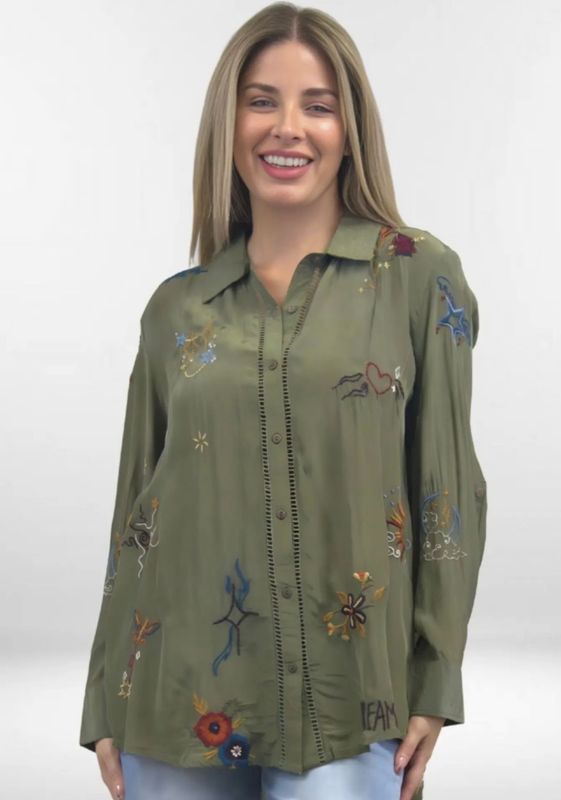 Kyla Seo KSBH91 Zena Tunic-FatigueGreen