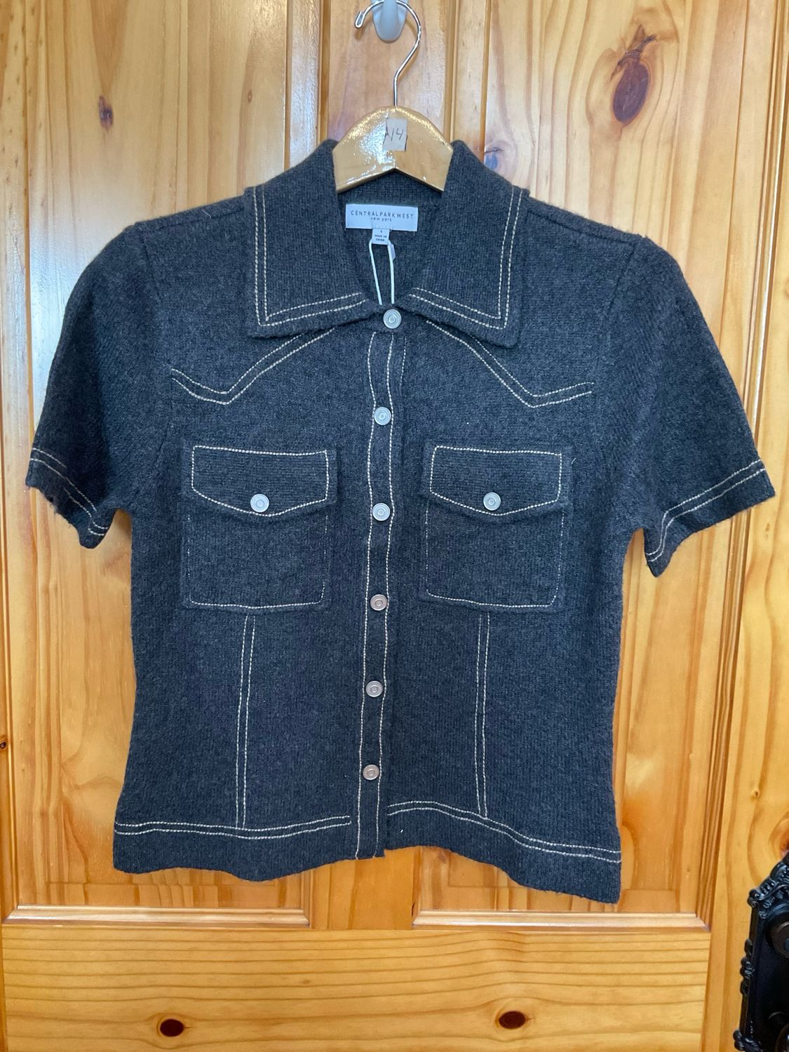 Central Park West Sienna Western Sweater-Charcoal