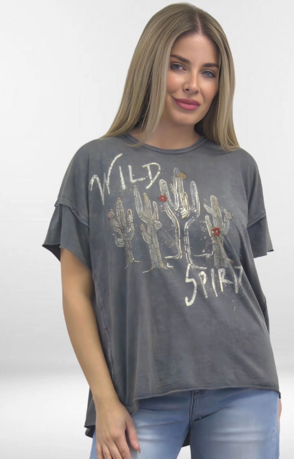 Kyla Seo KSBHC97 Alegra Tee-Dark Grey