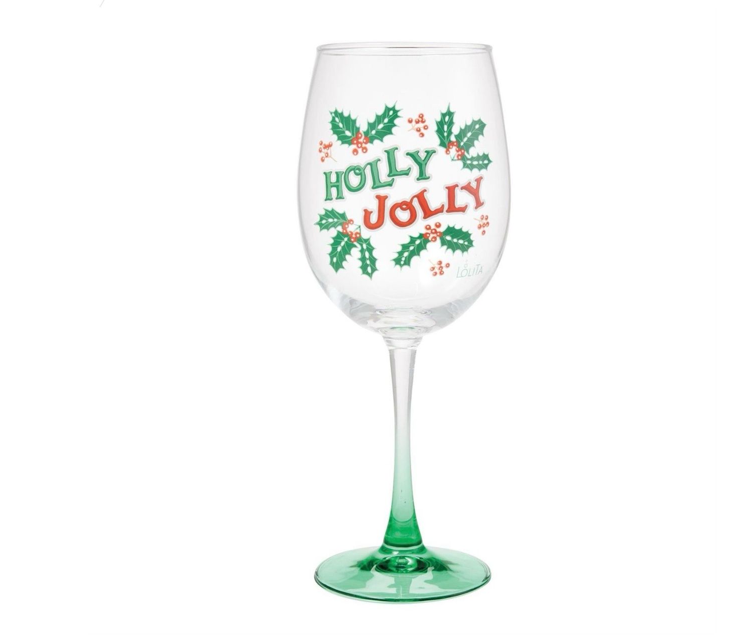 Lolita Celebrations Holly Jolly Wine Glass