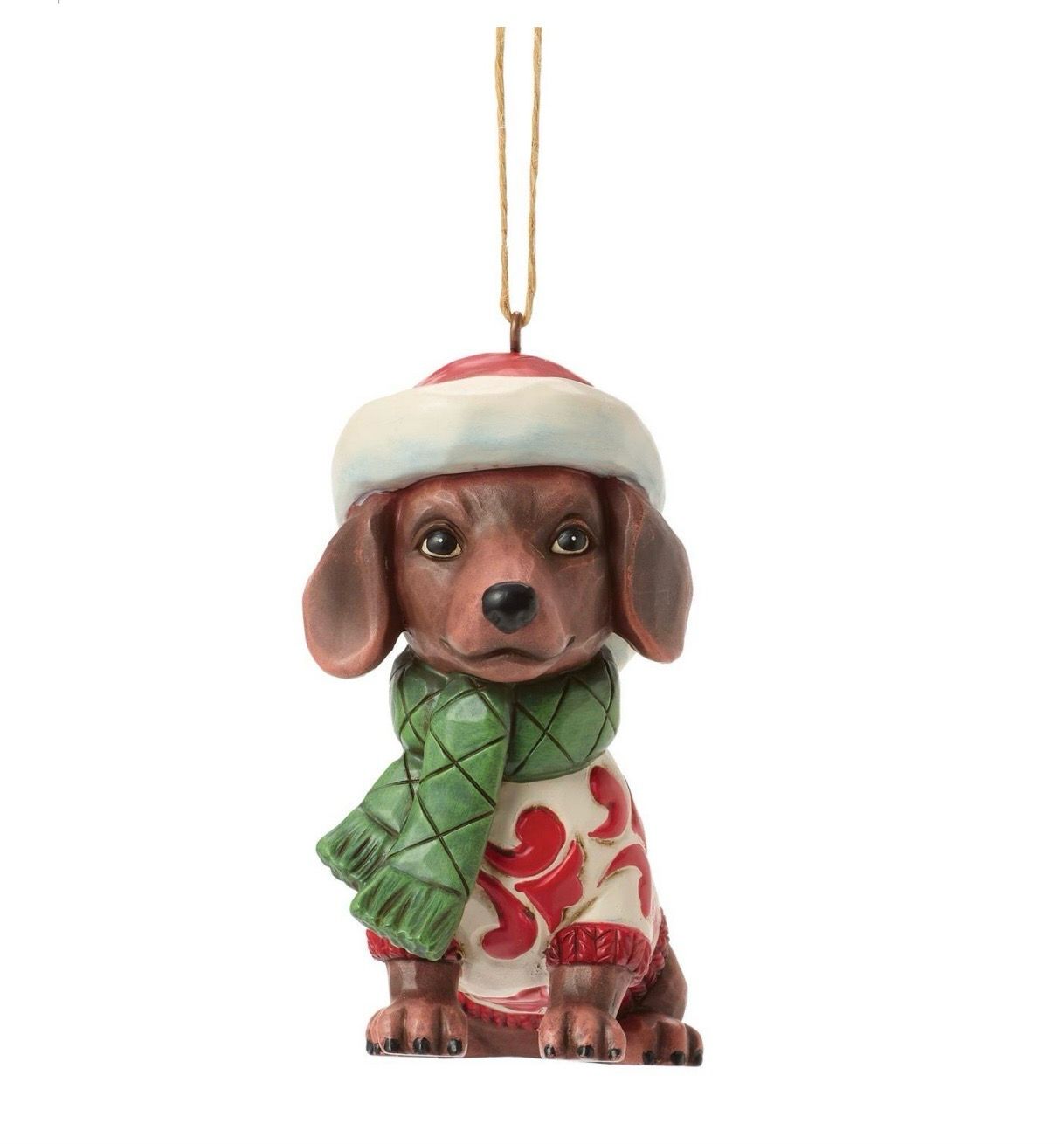 Jim Shore Heartwood Creek Christmas Dog Dachshund Ornament