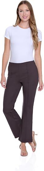 Slimsation M35707PM Pintuck Flare Ankle Pant-BK