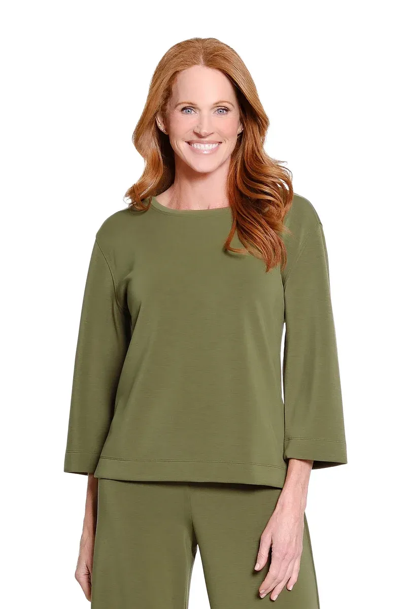 Slimsation M36718TM Hi/Lo Knit Top-Olive