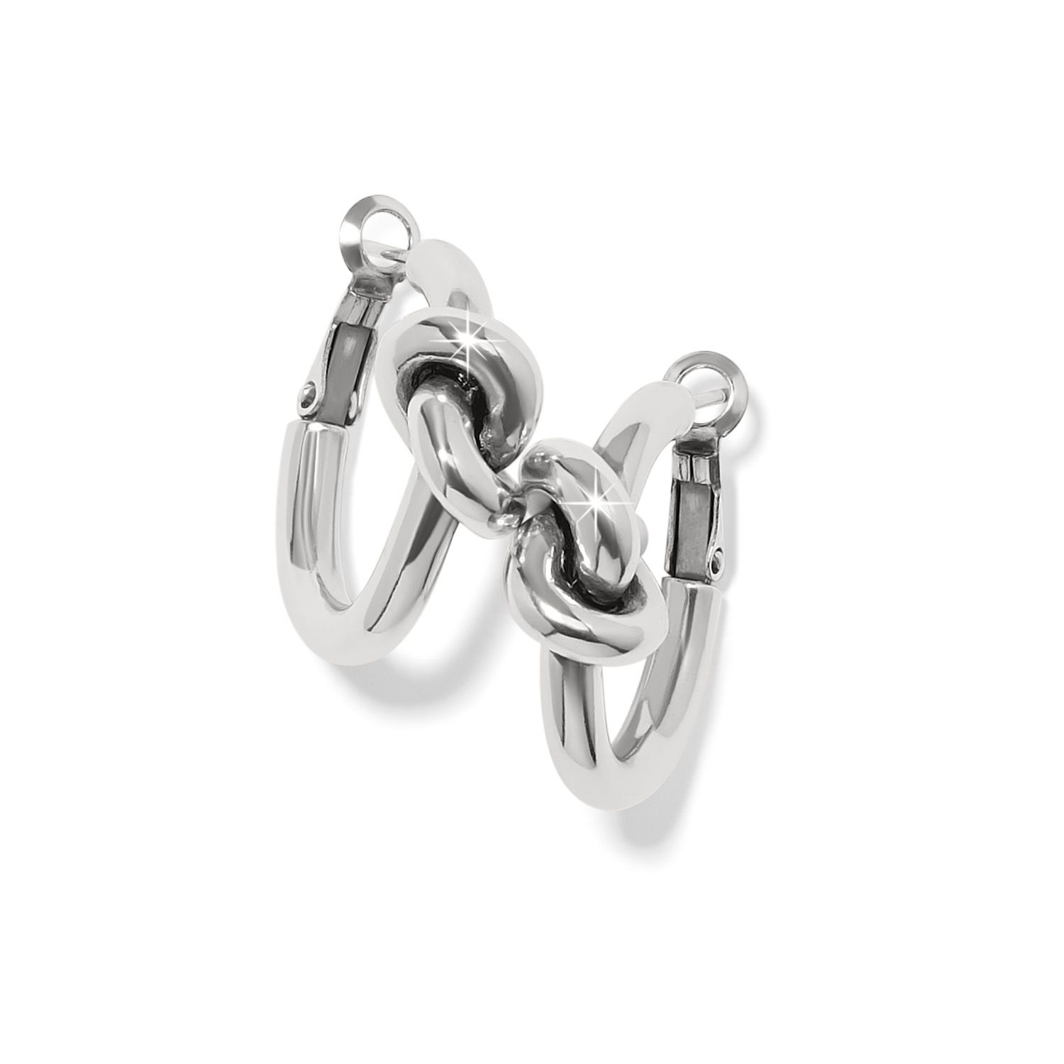 Brighton JA0134 Interlok Single Knot Hoop Earrings-Silver