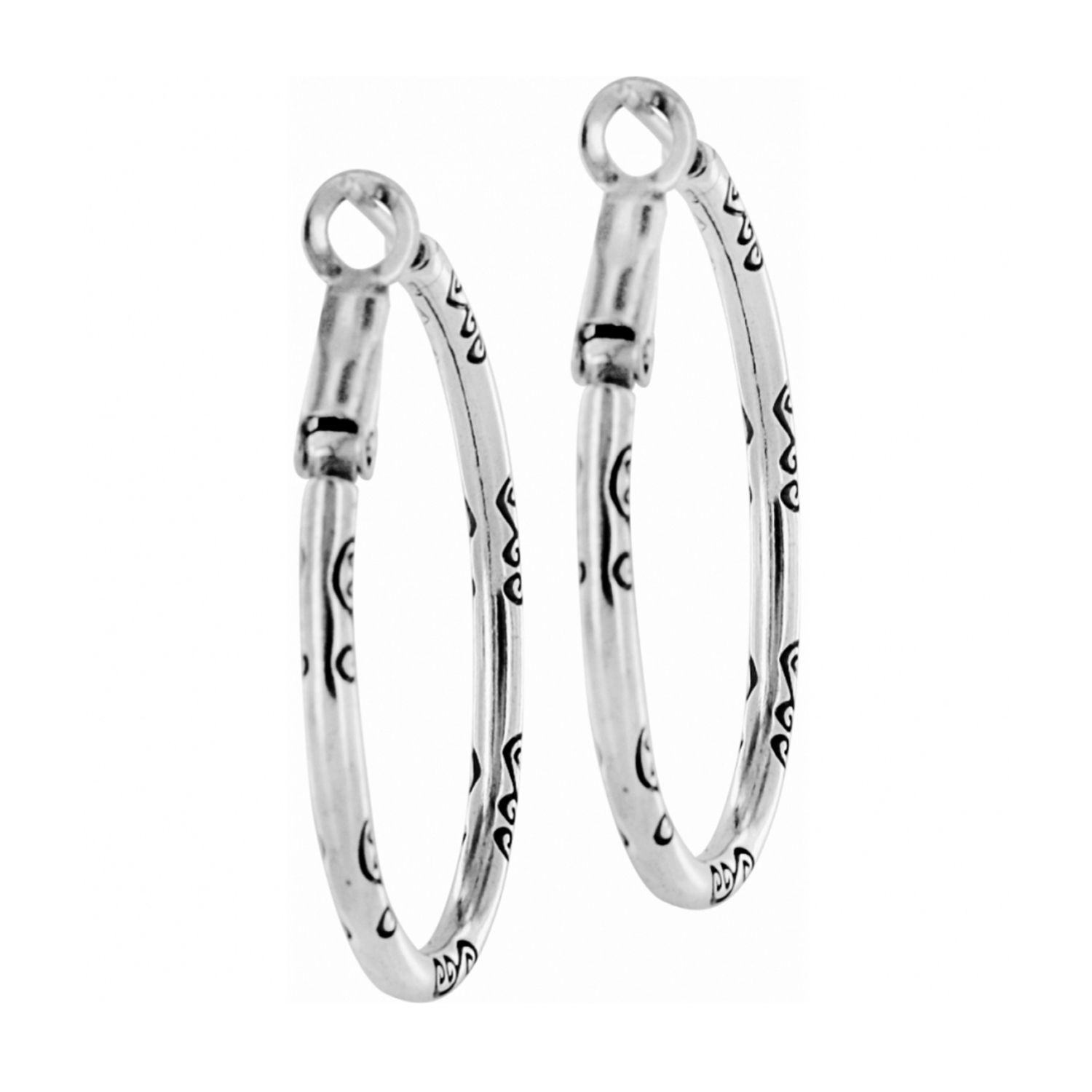 Brighton JE0020 Oval Hoop Charm Earring-Silver
