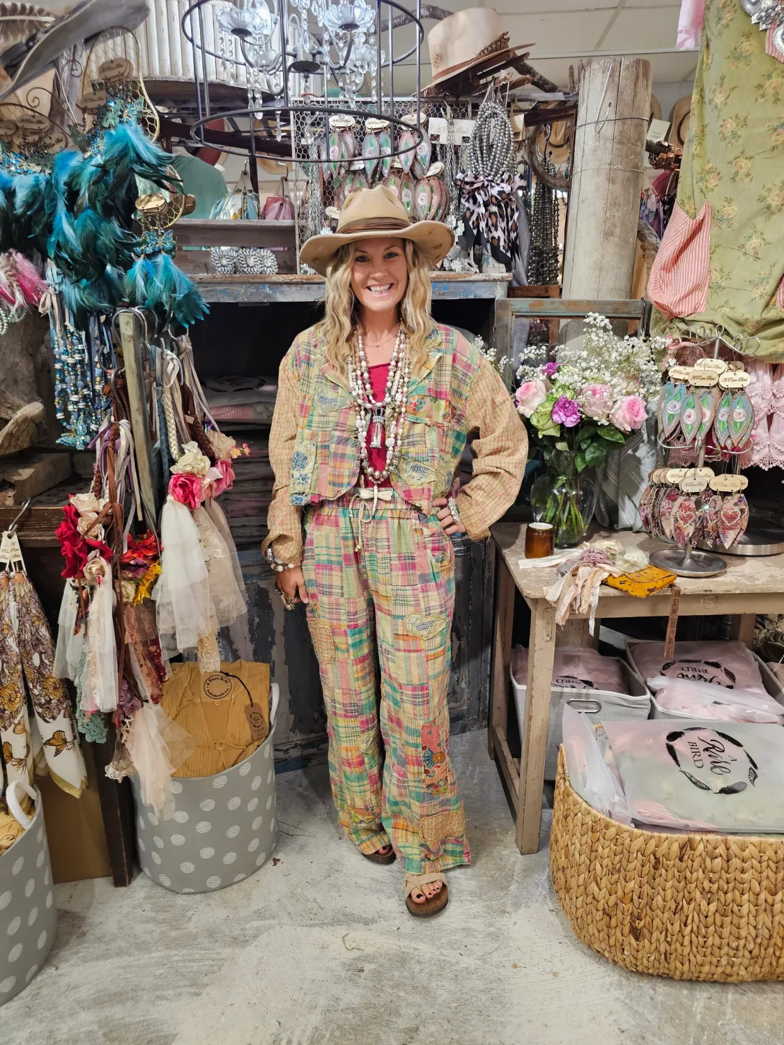 A Rare Bird Pink Plaid Paradise Pants-O/S