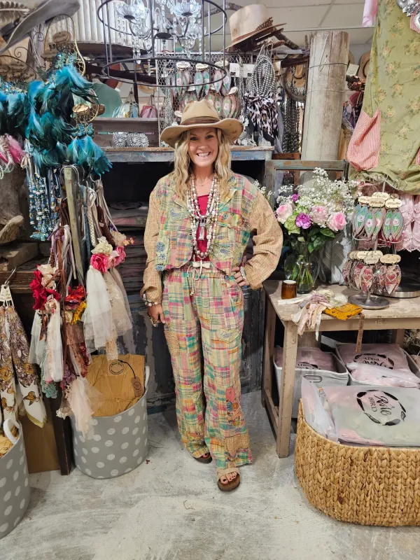 A Rare Bird Pink Plaid Paradise Pants-O/S