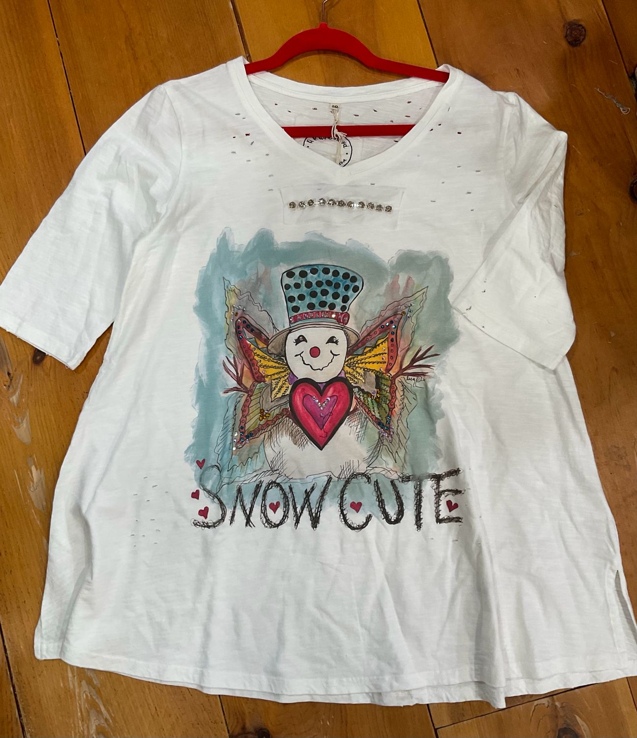A Rare Bird Snow Cute Distressed Tee
