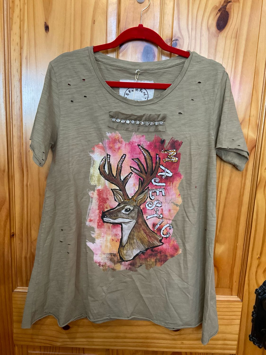 A Rare Bird Majestic Deer Distressed Tee