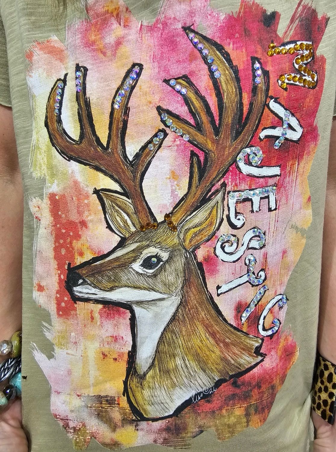 A Rare Bird Majestic Deer Distressed Tee