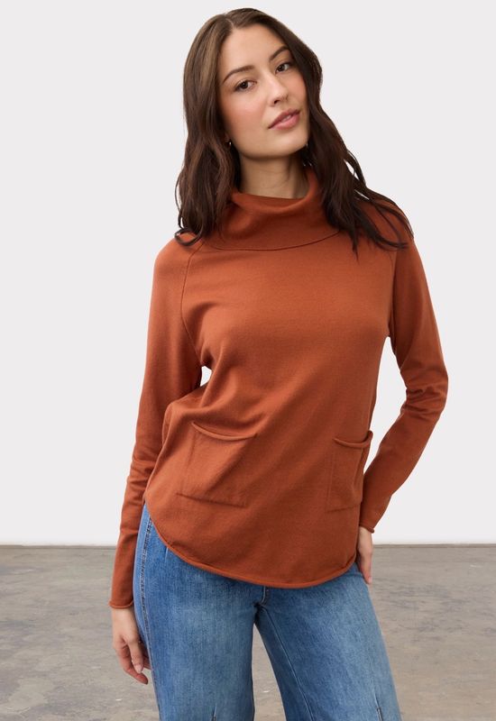 FDJ 1492212 CowlNeck Sweater-Pumpkin
