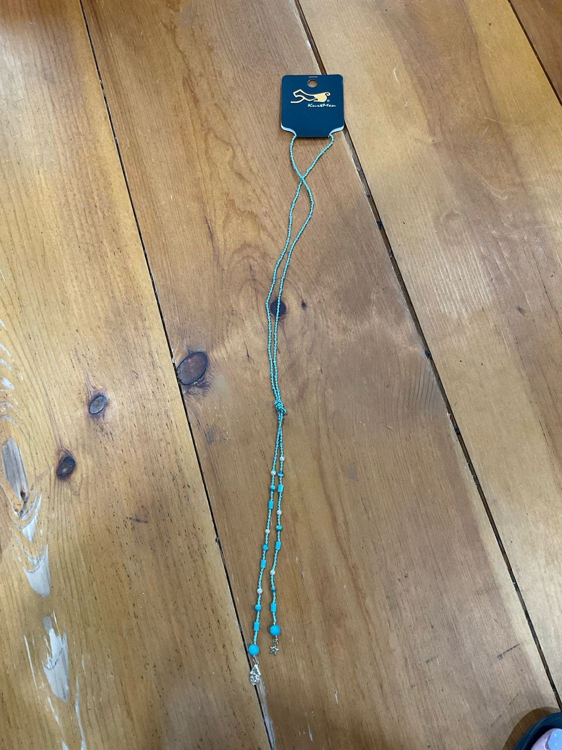 KurtMen Turquoise Long Strand Knotted Necklace