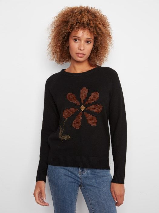 Charlie B C2848F/433C RaglanSleeve Sweater-BK