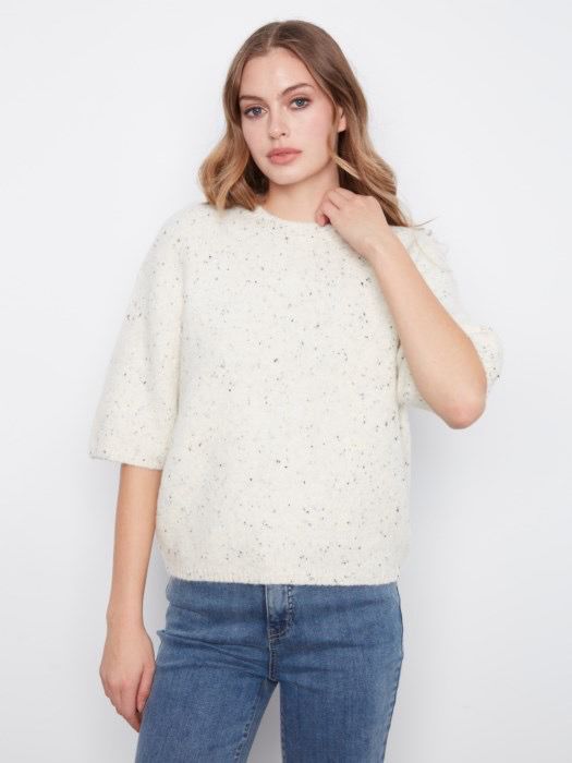 Charlie B C2858R/663C BalloonShape Sweater-Biscuit