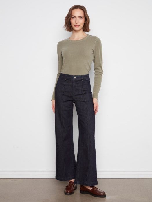 Charlie B C5814/678C PinTuck Stretch Denim-Midnigh
