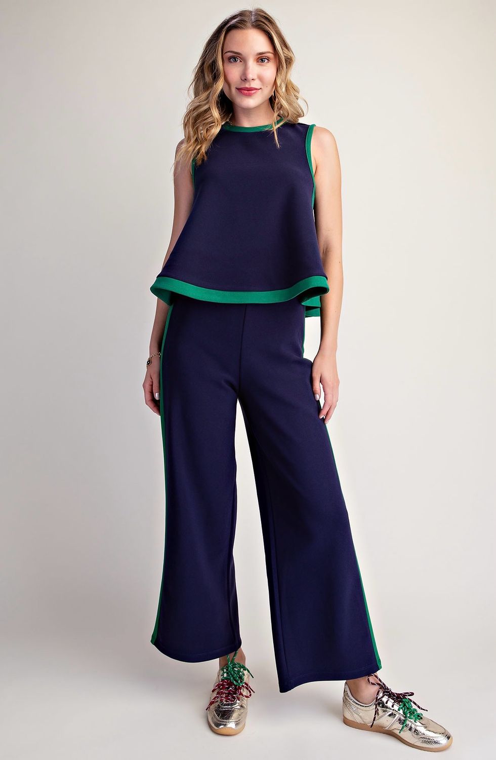 Glam T8316/P8317 Contrast Set-Navy/Green