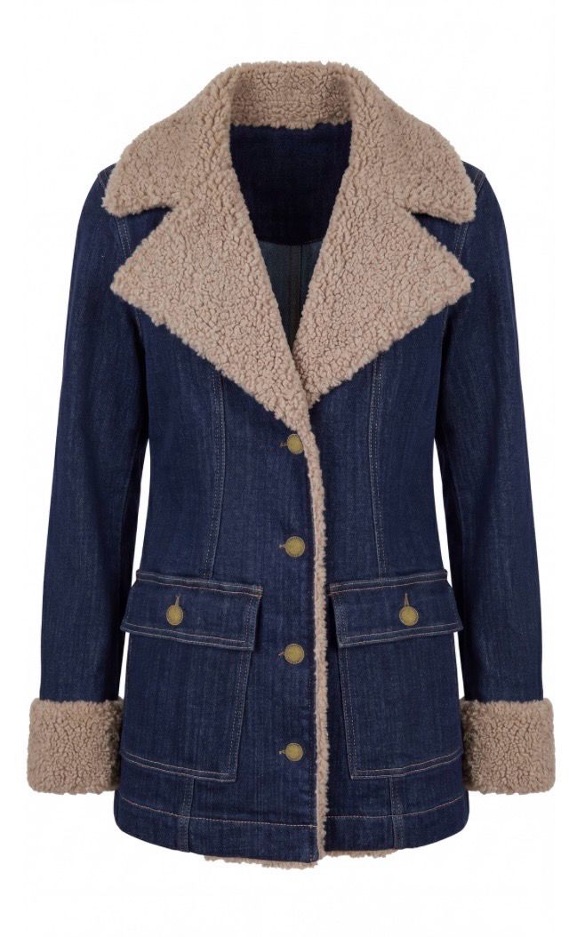 Liverpool LM1E15FH5 Sherpa Trim Denim Jacket