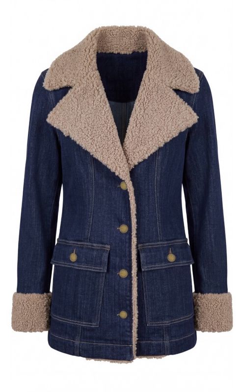Liverpool LM1E15FH5 Sherpa Trim Denim Jacket