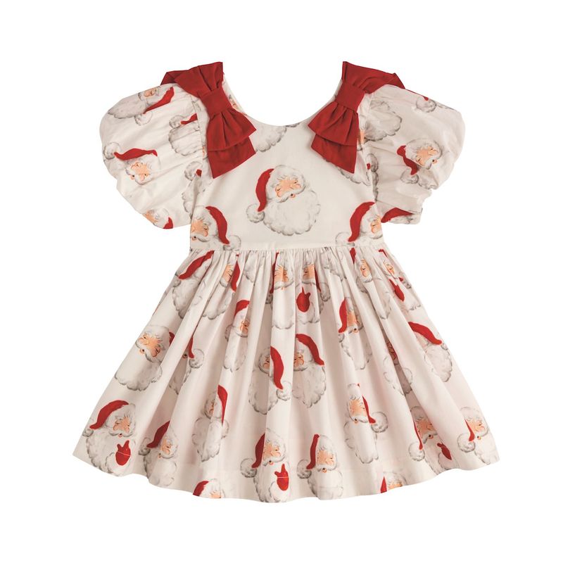 MudPie 15000364 Toddler Santa Bow Dress