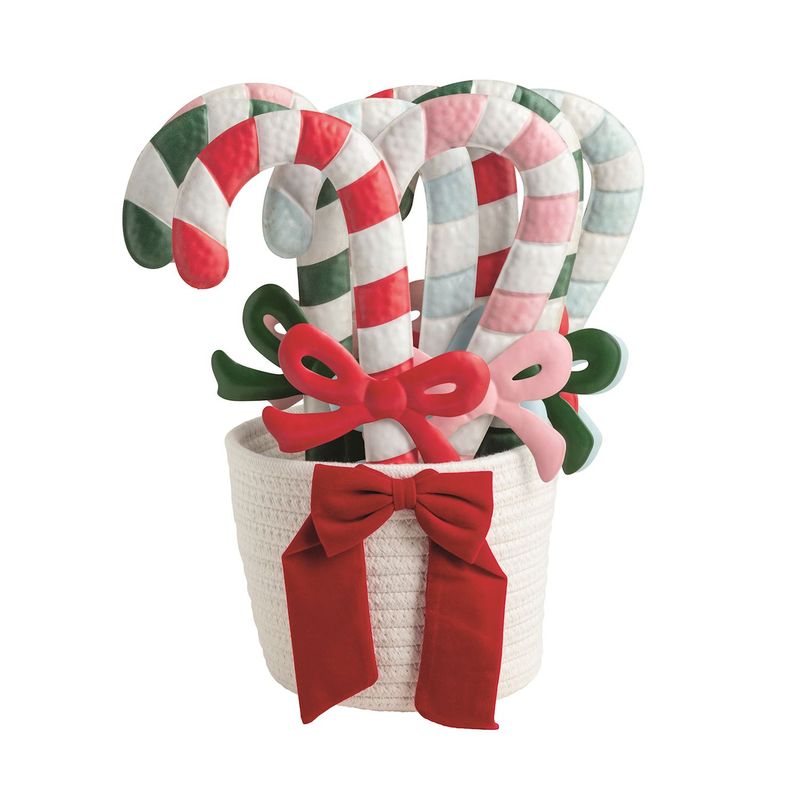 MudPie 46700479 Bow Candy Cane Ornaments