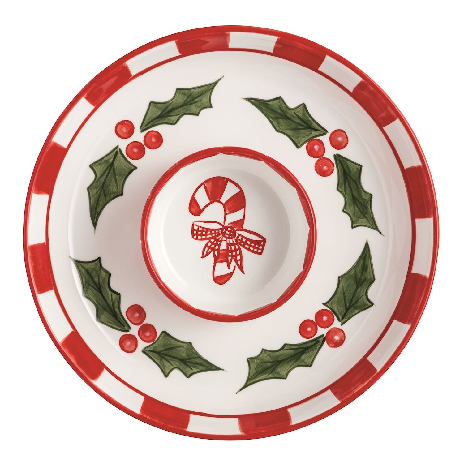 MudPie 41800236 Holly Chip and Dip Set
