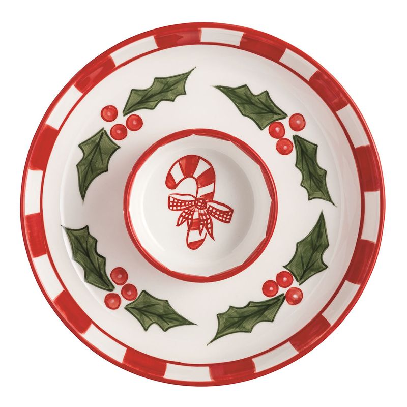 MudPie 41800236 Holly Chip and Dip Set