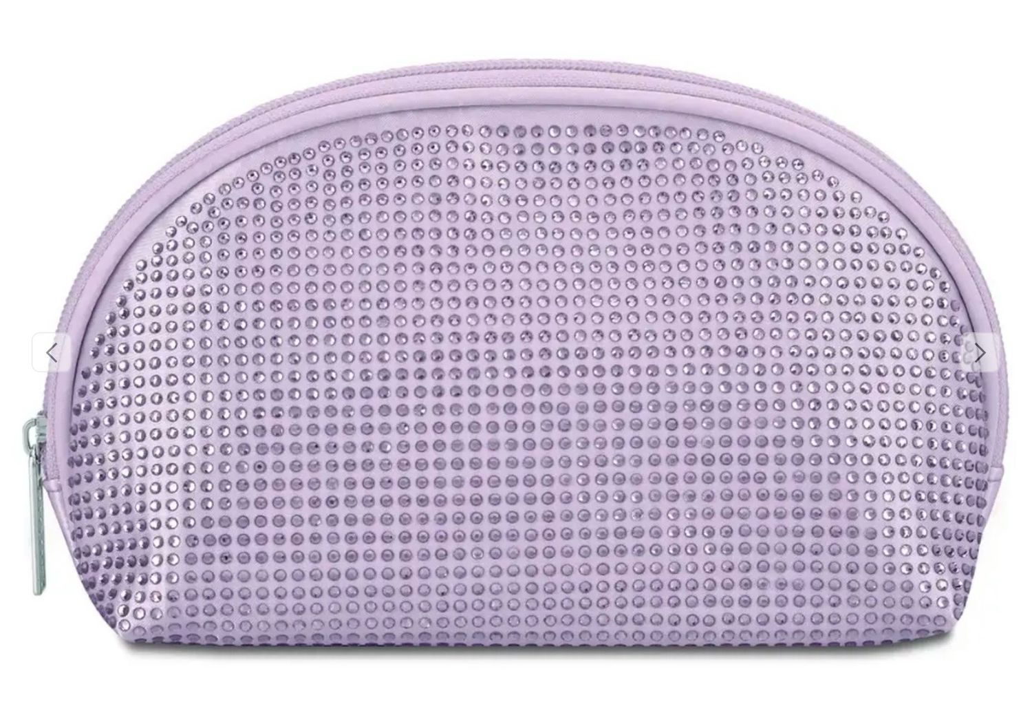 Iscream 810-2386 Lavender Rhinestone Oval Cosmetic Bag