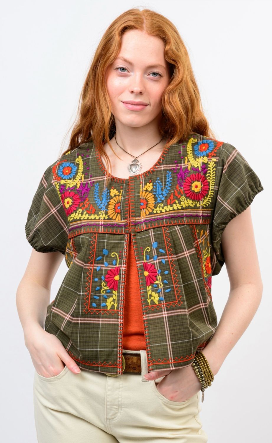 Sister Mary Bolero-Green Plaid