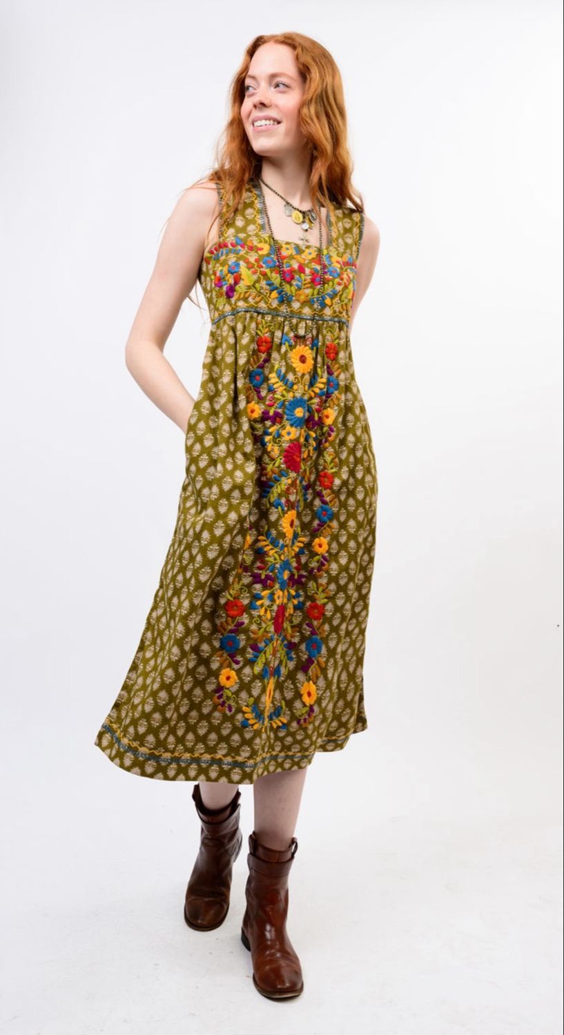 Sister Mary Valentina Dress-Olive Block
