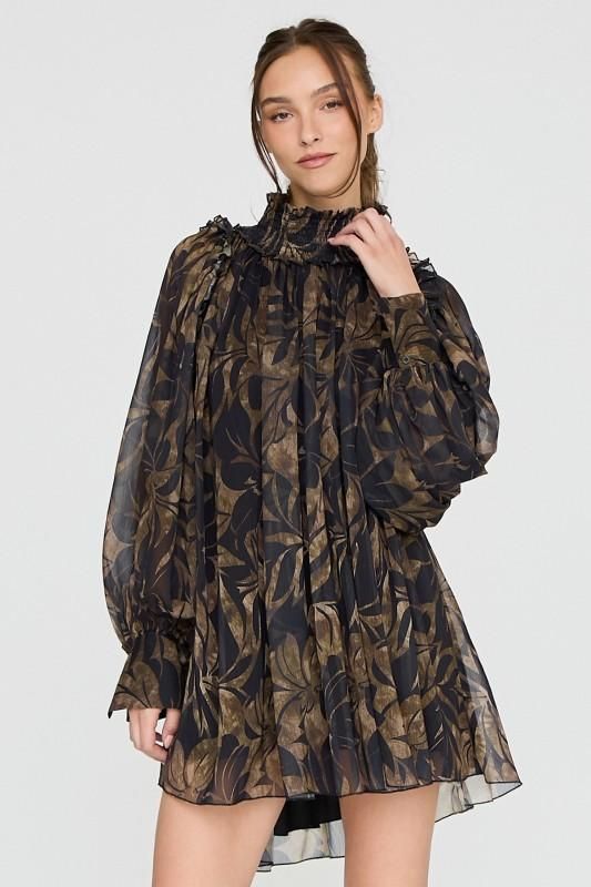 KLd. 52961 HiNeck Chiffon Mini Dress