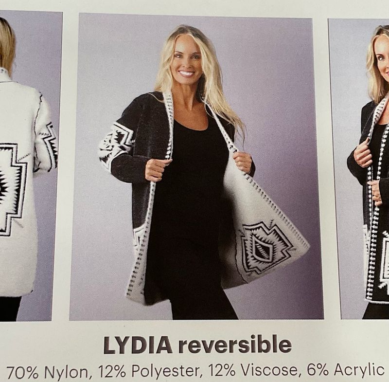 Venario Lydia Reversible Cardigan-OffWhite/Black