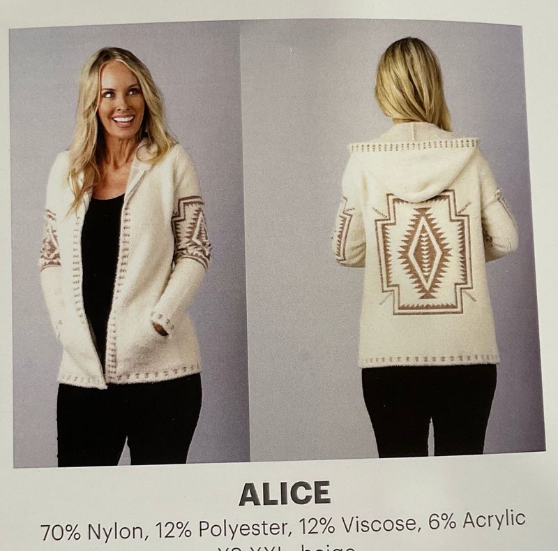 Venario Alice Zipper Hoodie-Beige