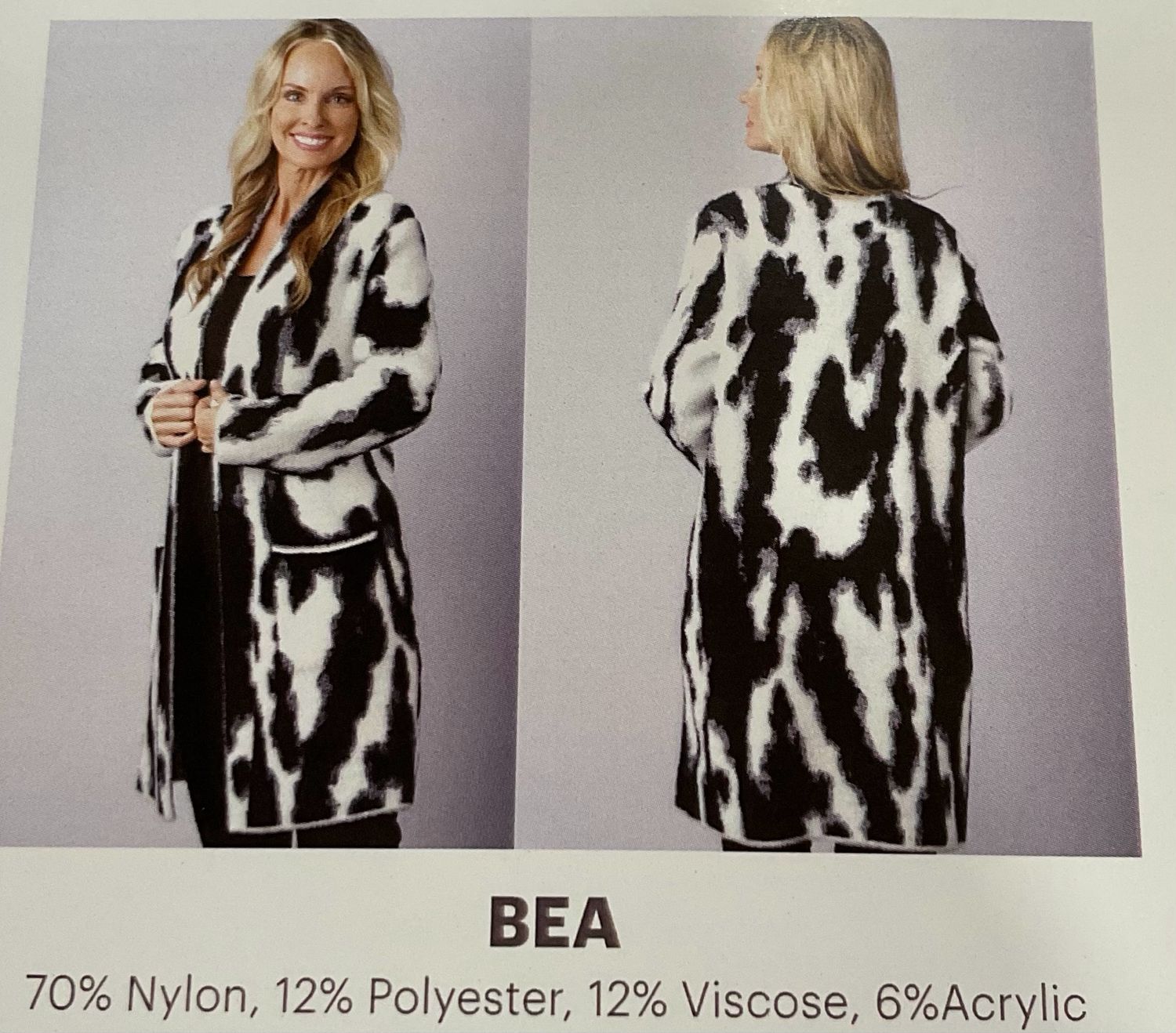 Venario Bea Cardigan-OffWhite/Black