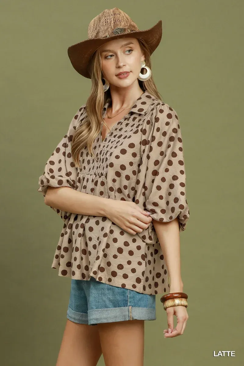 Umgee D1260 Smoked Front Yoke Top-PolkaDot