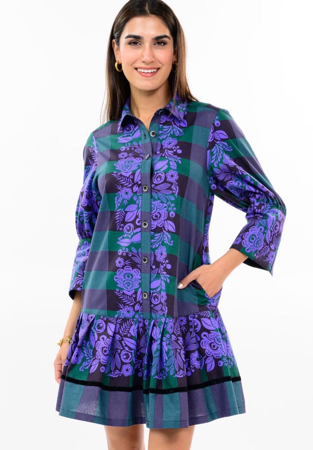 Uncle Frank 73728 Pleated Skirt Drop Waist Dress